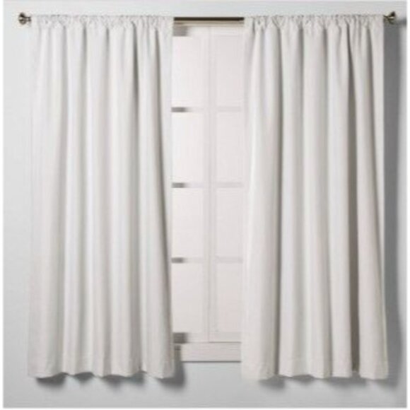 Room Essentials Room Darkening Heathered Window Curtain Panel White 42" x 84" - Picture 1 of 3